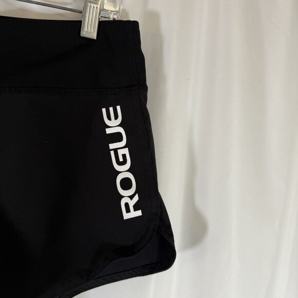 Rogue Fitness Shorts Women's Medium Solid Black Pull On Drawstring 3.5" Inseam - Picture 2 of 7